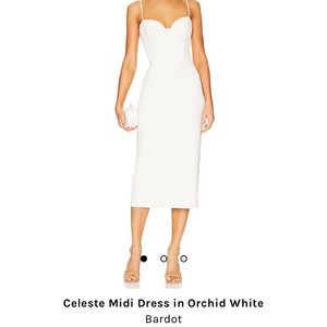 Bardot Size 4 Celeste Midi Dress in Orchid White